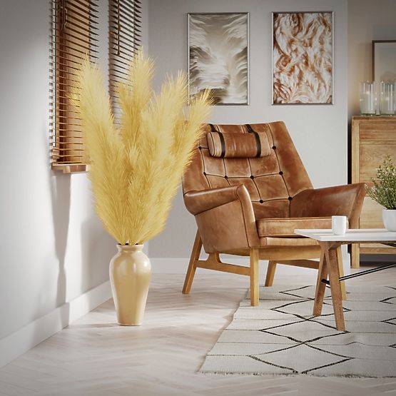 Floare artificială PAMPLY culoare muștar ameliahome