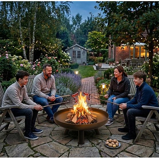 Foc de grădină mare din fontă solidă de 60 cm, ideal pentru foc de tabără