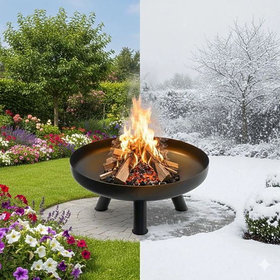 Foc de grădină mare din fontă solidă de 60 cm, ideal pentru foc de tabără