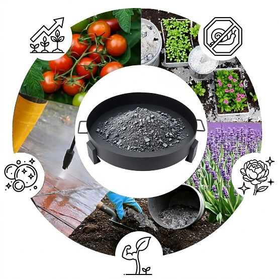 Focar mare din fontă pentru grădină de 60 cm cu mânere, ideal pentru foc de tabără