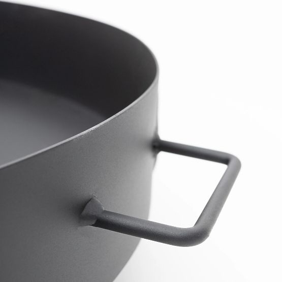 Focar mare din fontă pentru grădină de 60 cm cu mânere, ideal pentru foc de tabără