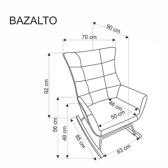 Fotoliu balansoar BAZALTO gri (1p=1buc)