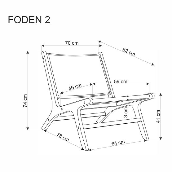 Fotoliu de relaxare FODEN 2, natural (1p=1buc)