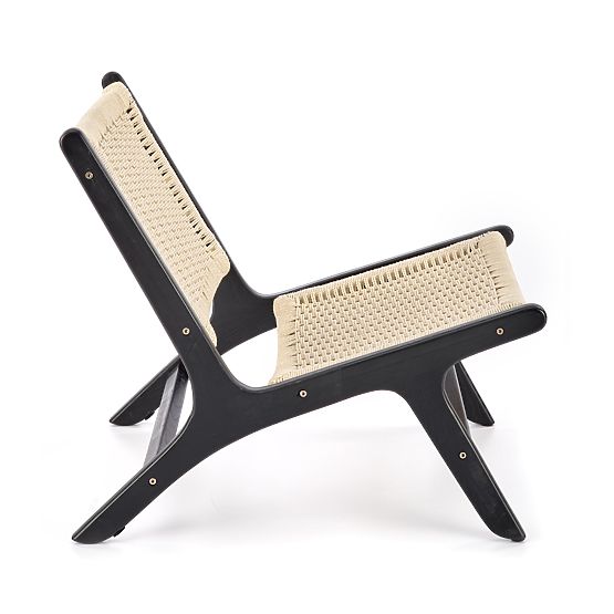 Fotoliu de relaxare FODEN, negru / natural (1p=1buc)