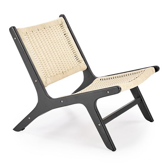 Fotoliu de relaxare FODEN, negru / natural (1p=1buc)