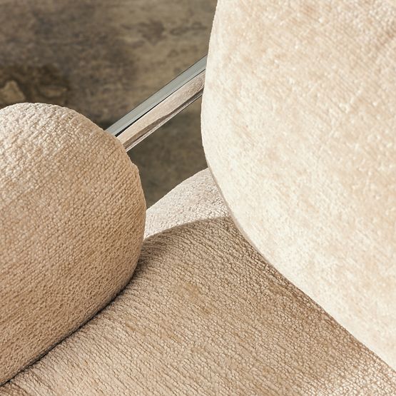 Fotoliu de relaxare Inverno bej, cromat