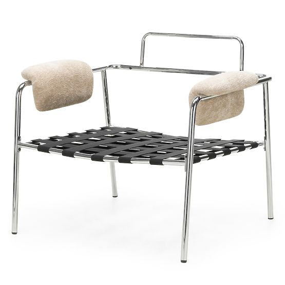 Fotoliu de relaxare Inverno bej, cromat