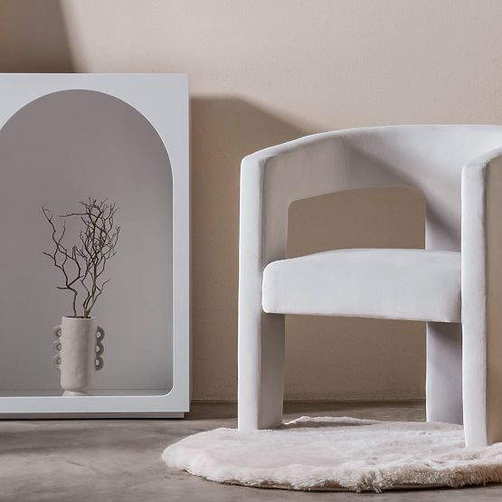 Fotoliu de relaxare Lory, catifea, bej deschis