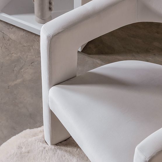 Fotoliu de relaxare Lory, catifea, bej deschis