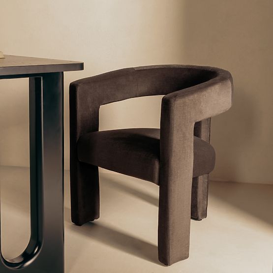 Fotoliu de relaxare Lory ciocolatiu, velur