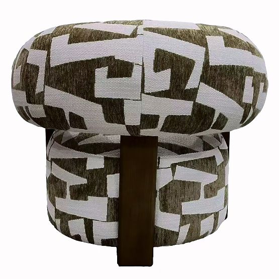 Fotoliu de relaxare Maribel olive-crem/nuc, forme rotunjite