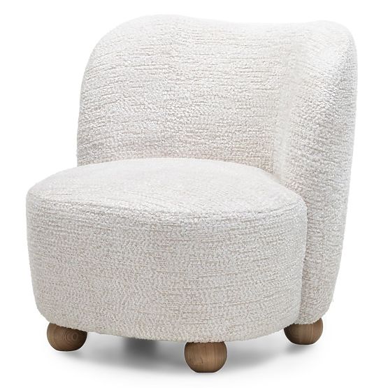 Fotoliu de relaxare Monroe bej/natural, forme rotunjite, picioare sferice