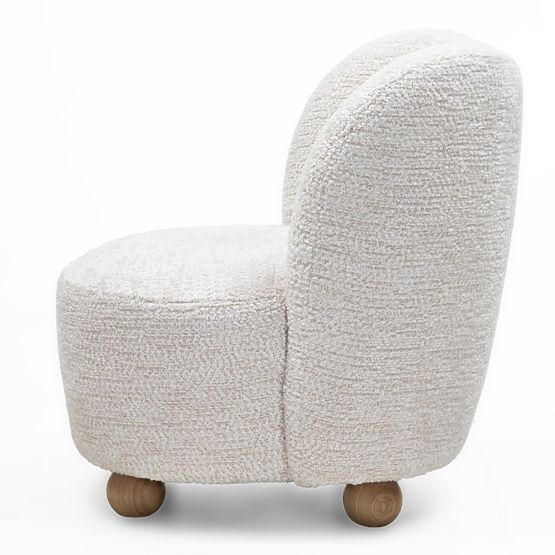 Fotoliu de relaxare Monroe bej/natural, forme rotunjite, picioare sferice