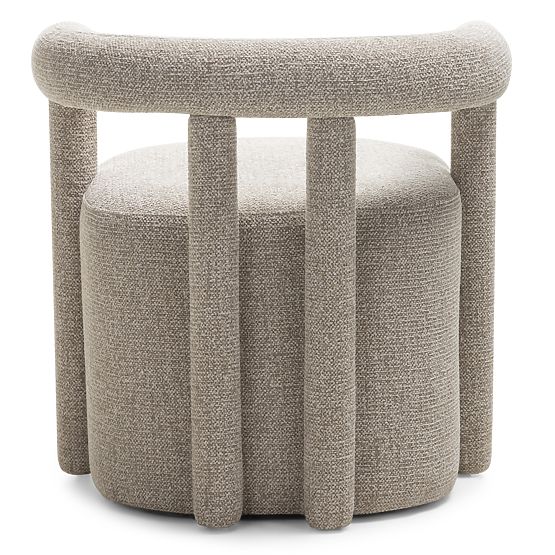 Fotoliu Glen tapițat gri, forme rotunjite