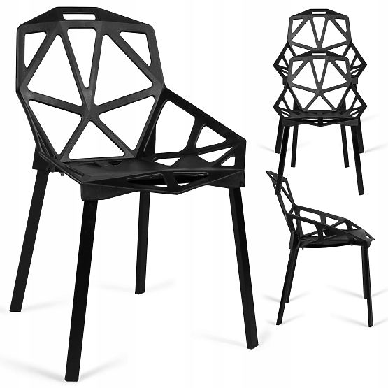 Fotoliu modern din dantelă VECTOR negru