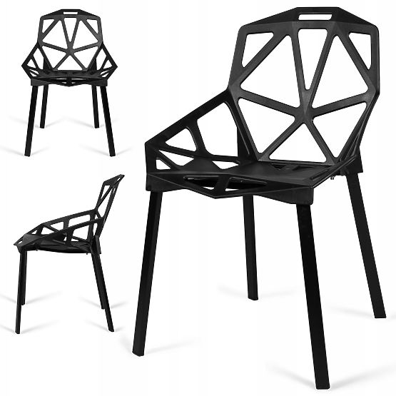 Fotoliu modern din dantelă VECTOR negru