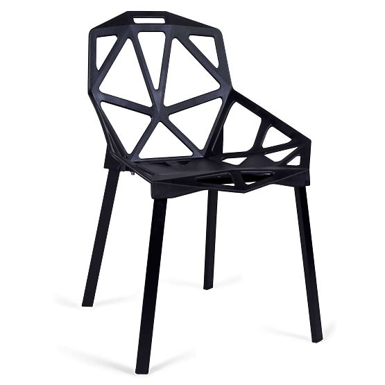 Fotoliu modern din dantelă VECTOR negru