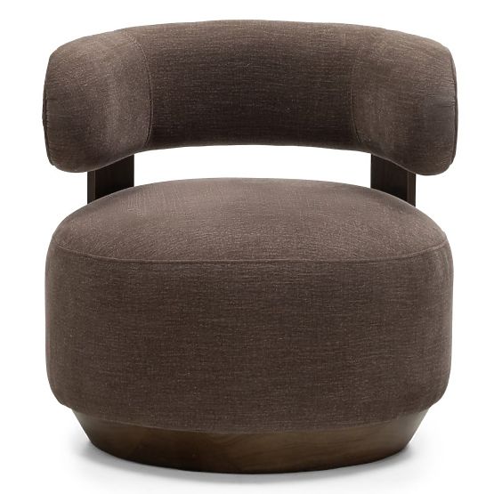 Fotoliu Relaxant Dolce, forme rotunjite, espresso maro, nuc