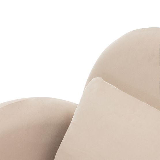Fotoliu Relaxant Rainbow bej deschis, catifea, rotunjit