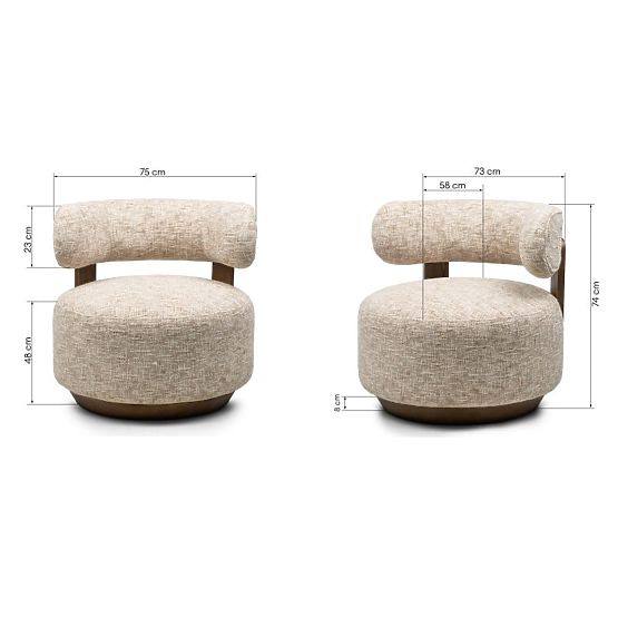 Fotoliu Relaxare Dolce, forme rotunjite, bej-gri/nuc
