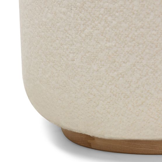 Fotoliu tapițat Imai alb, forme rotunjite