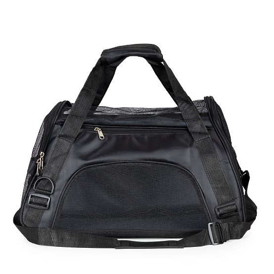 Geantă de transport pentru animale de companie pisică câine neagră