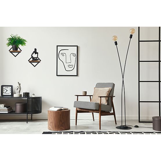 Ghiveci de perete metalic negru Doron Rustic loft