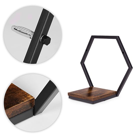 Ghiveci de perete, raft suspendat pentru flori, decor loft hexagon ModernHome