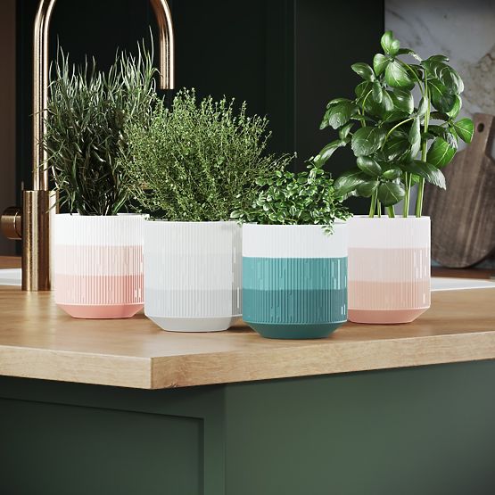 Ghiveci FINO culoare roz pudrat stil modern pentru interior ameliahome
