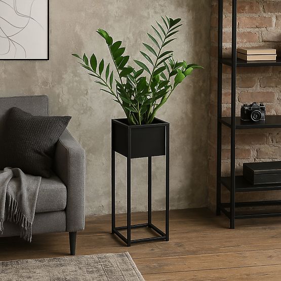 Ghiveci loft Concove 60 cm negru