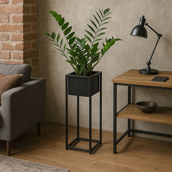Ghiveci loft Concove 60 cm negru