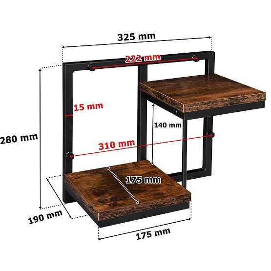 Ghiveci suspendat negru Remus Rustic stejar antic