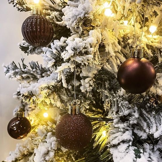 GLOBURI DE CRĂCIUN MARRON 34 BUC SYSD1688-038