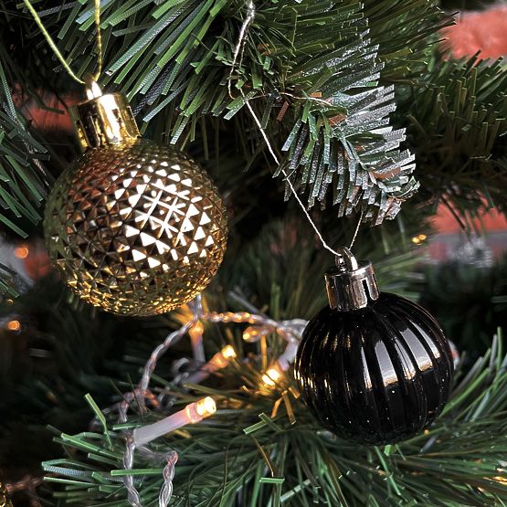 GLOBURI DE CRĂCIUN NEGRE 34 BUC SYSD1688-033