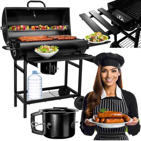 Grătar de grădină cu cărbune 2 grătare și tavă de cenușă BAREL