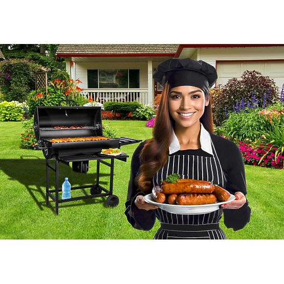 Grătar de grădină cu cărbune 2 grătare și tavă de cenușă BAREL