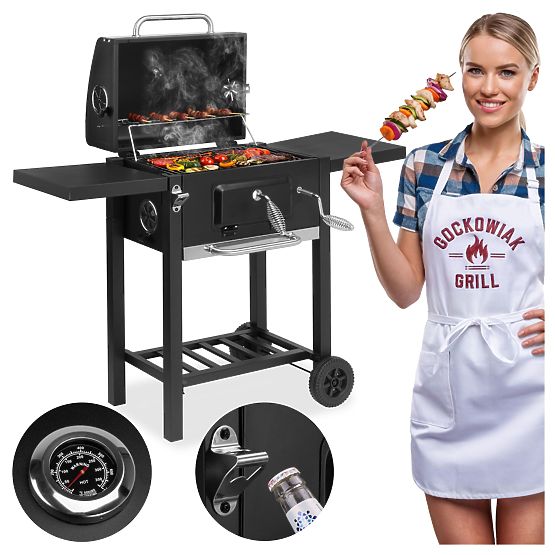 Grătar de grădină pe cărbune CARBON negru