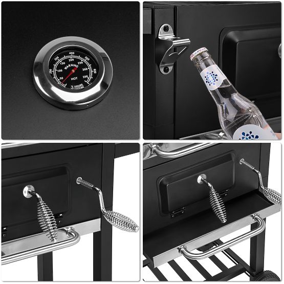 Grătar de grădină pe cărbune CARBON negru