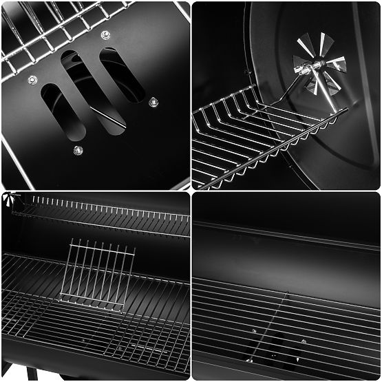 Grătar de grădină pe cărbuni cu 2 grătare și tavă de cenușă BAREL WOOD