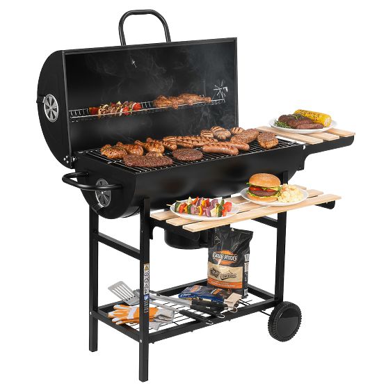 Grătar de grădină pe cărbuni cu 2 grătare și tavă de cenușă BAREL WOOD