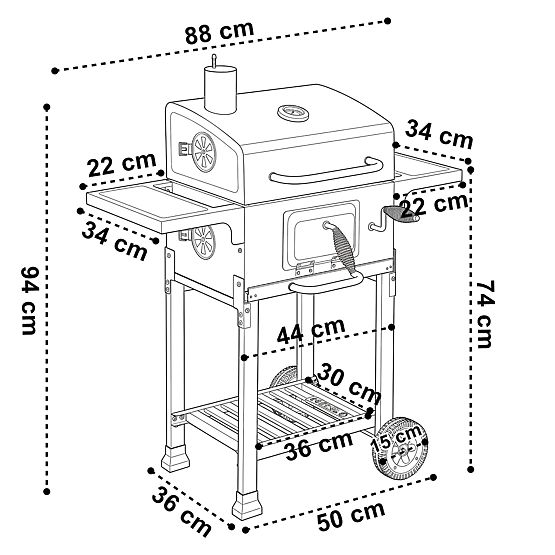 Grătar de grădină pe cărbuni cu grătar din fontă FERRO