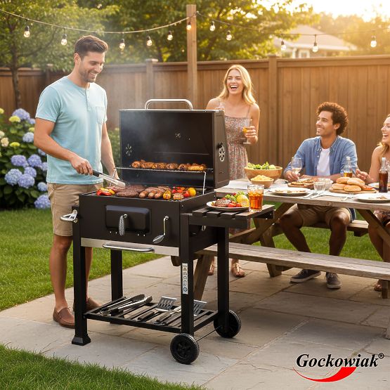 Grătar de grădină pe cărbuni VULCAN cu grătar din fontă