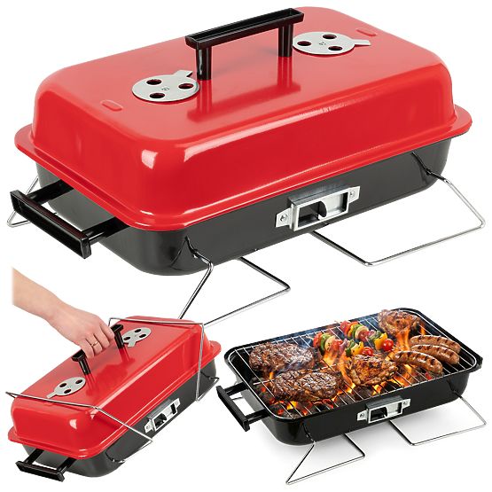 Grătar portabil pliabil pe cărbune CAMPAL cu capac