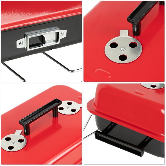 Grătar portabil pliabil pe cărbune CAMPAL cu capac