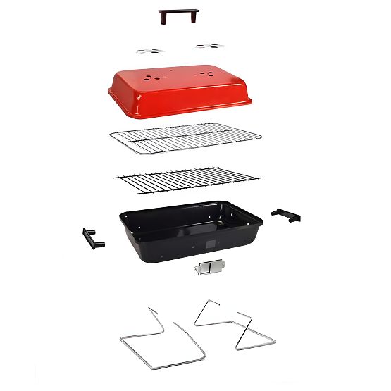 Grătar portabil pliabil pe cărbune CAMPAL cu capac