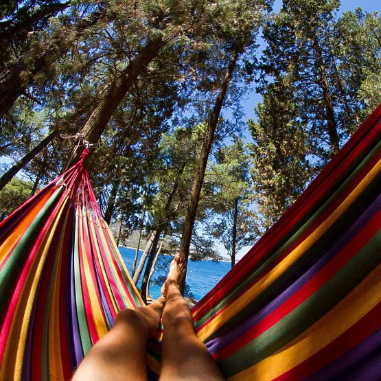 Hamac cu un singur loc cu bară de 40cm 400257 Roșu