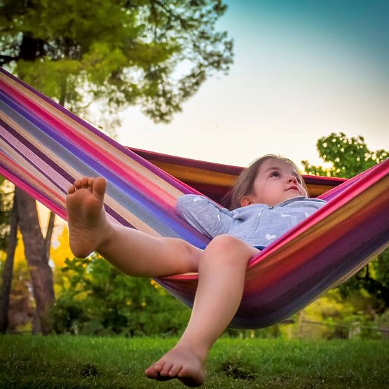 Hamac dublu cu bară de 80cm 480145A GALBEN