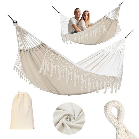 Hamac împletit din frânghie pentru două persoane 400256