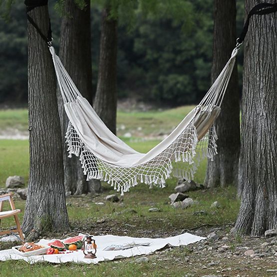Hamac împletit din frânghie pentru două persoane 400256