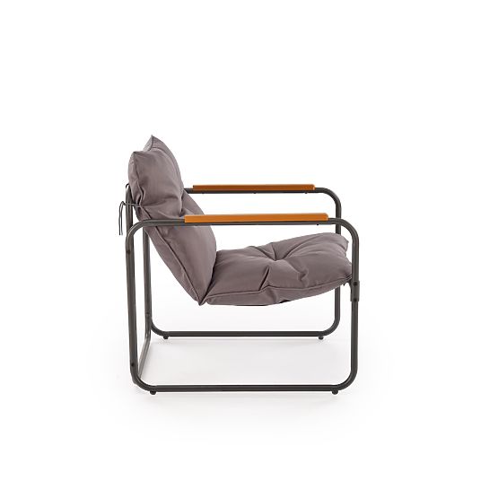 HUDSON, set de grădină (canapea, 2x fotoliu, măsuță), gri / maro (1p=1set)